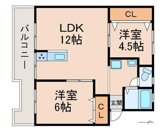 コーポ東３・５号棟の物件間取画像